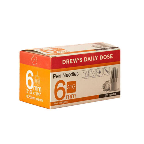 Drew's Daily Dose Pen Needle 31G x 6mm 100