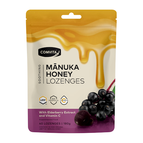 Comvita Manuka Honey Lozenges - Elderberry Extract and Vitamin C 40Pack