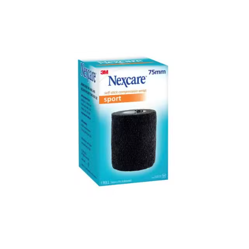 Nexcare Self Stick Compression Wrap Black 75mm