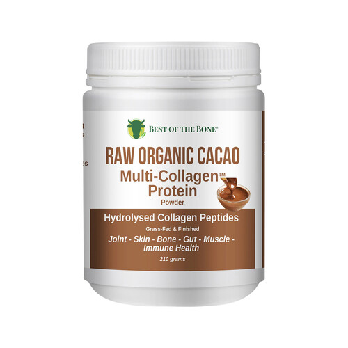 Best of the Bone Multi-Collagen Protein Powder Raw Organic Cacao 210g