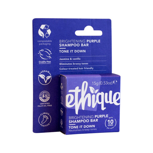 Ethique Bar Shampoo Brightening Purple Tone It Down (Neutralises Brassy Tones) 15g