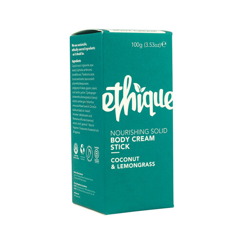 Ethique Body Cream Stick Nourishing Solid Coconut & Lemongrass 100g