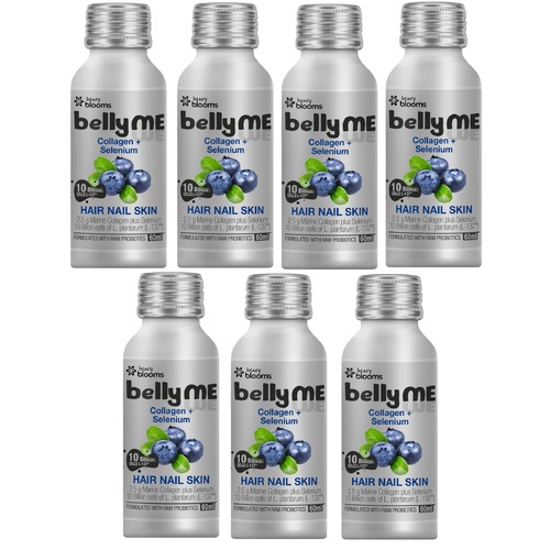 Henry Blooms BellyME Hair Nail Skin Collagen + Selenium Shots Natural Berry 60ml x 7 Pack