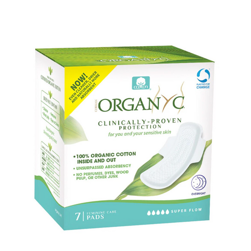 Organyc Organic Pads with Wings Super Flow (Overnight) x 7 Pack