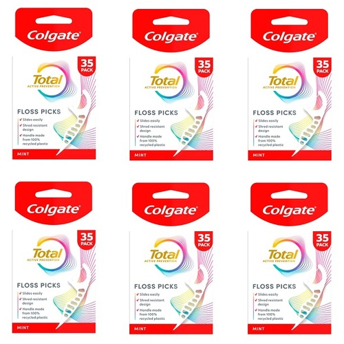 Colgate Total Floss Pick 35 Pack [Bulk Buy 6 Units]