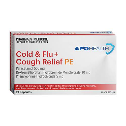 APH Cold & Flu + Cough Relief PE 24 Capsules