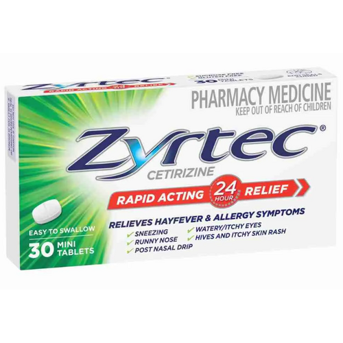 Zyrtec 10mg 30 Tablets  (S2)