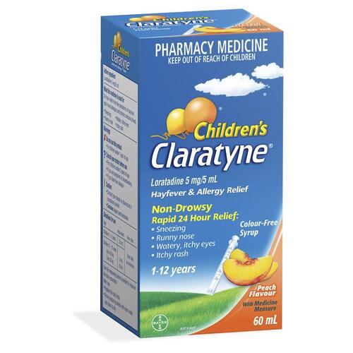 Claratyne Children's Hayfever & Allergy Relief Peach Syrup 60mL