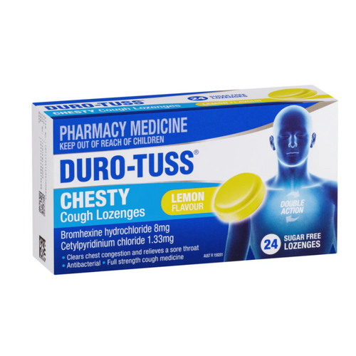 Duro-Tuss Chesty Cough Lozenges Lemon Flavour 24 Lozenges (S2)