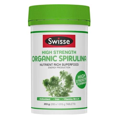 Swisse Ultiboost High Strength Organic Spirulina 200 Tablets