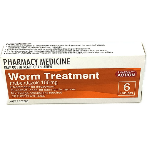 Pharmacy Action Worm Treatment Tablets 6  (S2)