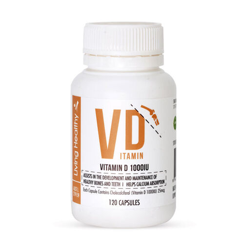 Living Healthy Vitamin D3 1000IU 120 Capsules