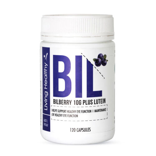 Living Healthy Bilberry 10g Plus Lutein 120 Capsules