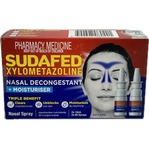 Sudafed Xylo Nasal Decongestant Spray 10ml Twin Pack (S2)