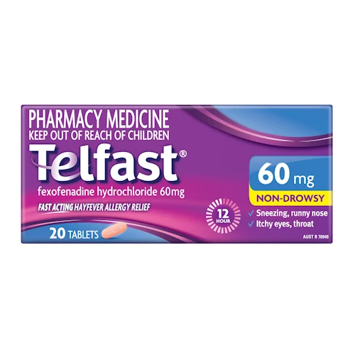 Telfast Hayfever Allergy Relief 60mg [20 Tablets]