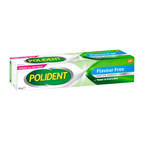 Polident Denture Adhesive Cream Flavour Free 60g 