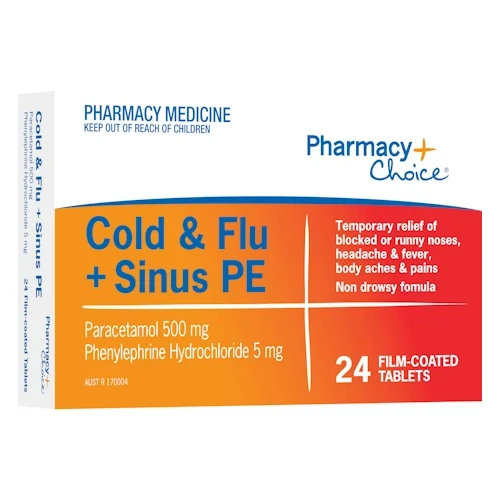 Pharmacy Choice Cold & Flu + Sinus PE 24 Tablets (S2)