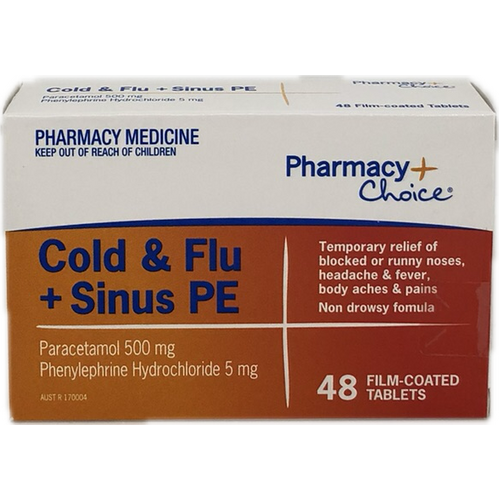 Pharmacy Choice Cold & Flu PE 48 Tablets (S2)