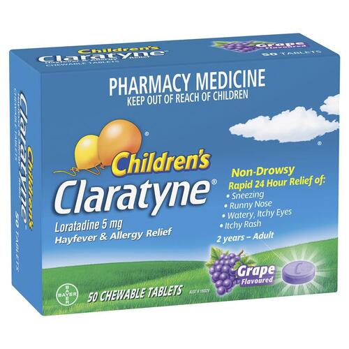 Children's Claratyne Grape 50 Chewable Tablets