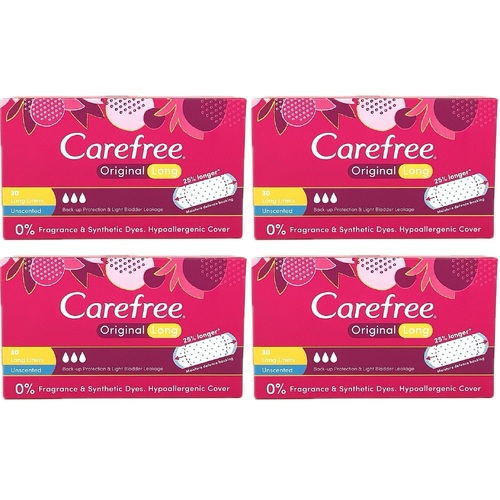 Carefree Longs Original 30 Liners [Bulk Buy 4 Units]