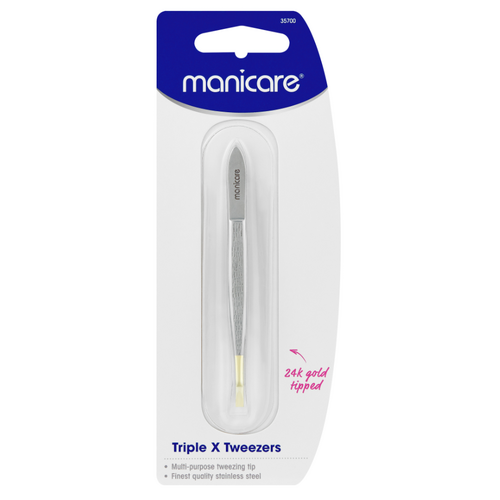 Manicare Triple X Tweezers Curve Gold Tipped