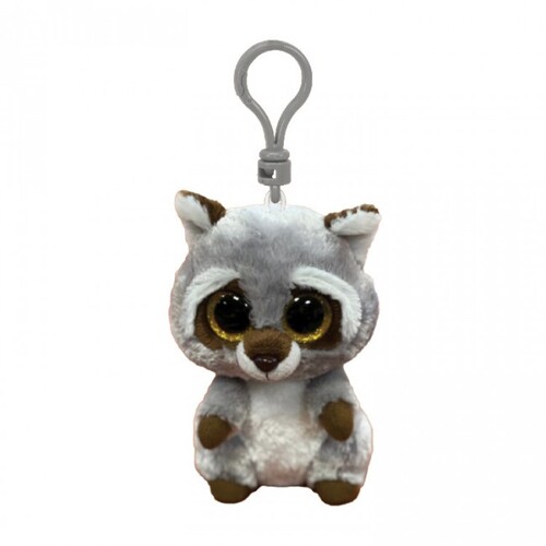 Beanie Boo Clip Oakie Raccoon Gray