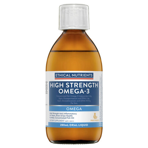 Ethical Nutrients Hi Strength Omega-3 280mL Oral Liquid (Fruit Punch Flavour)