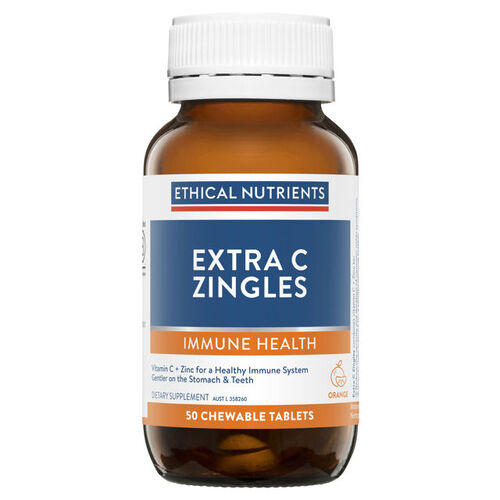 Ethical Nutrients Extra C Zingles Orange 50 Chewable Tablets