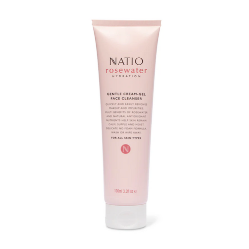 Natio Rosewater Hydration Gentle Cream Gel Face Cleanser 100ml 