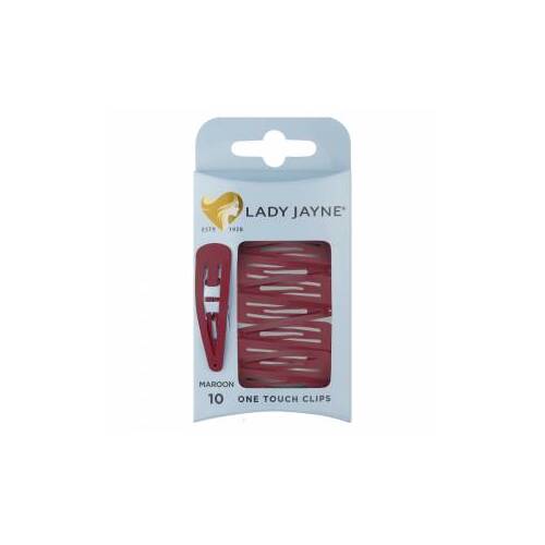 Lady Jayne One Touch Clip Maroon 10pk